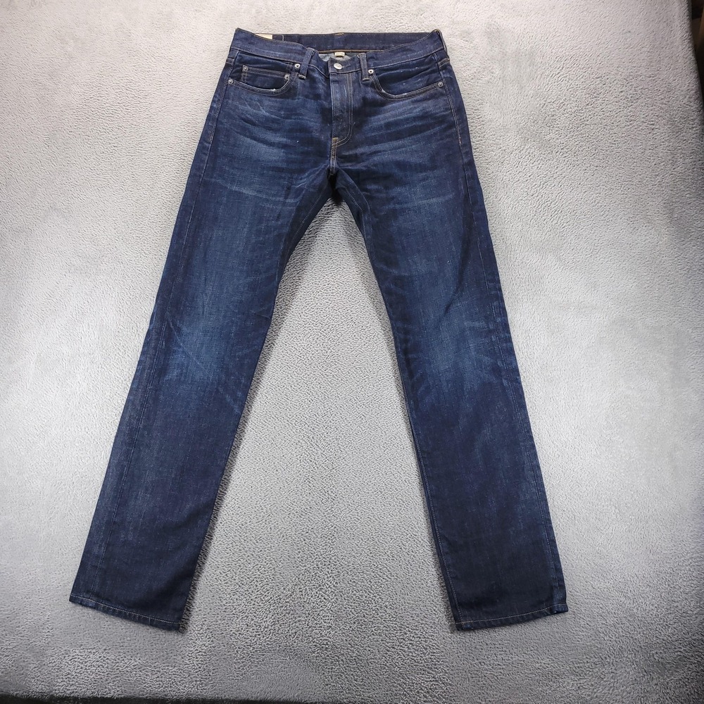 J Crew Jeans Mens 32x34 Blue 770 Straight Dark Wash Japanese Kaihara Denim